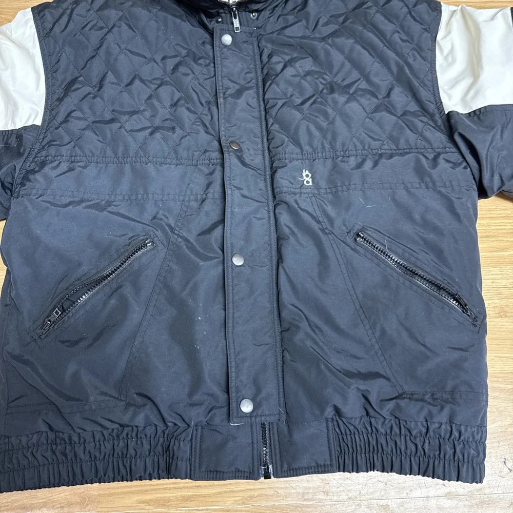 Vintage Bob Allen Black &‎ White Full Zip Ski Jacket Men's Medium